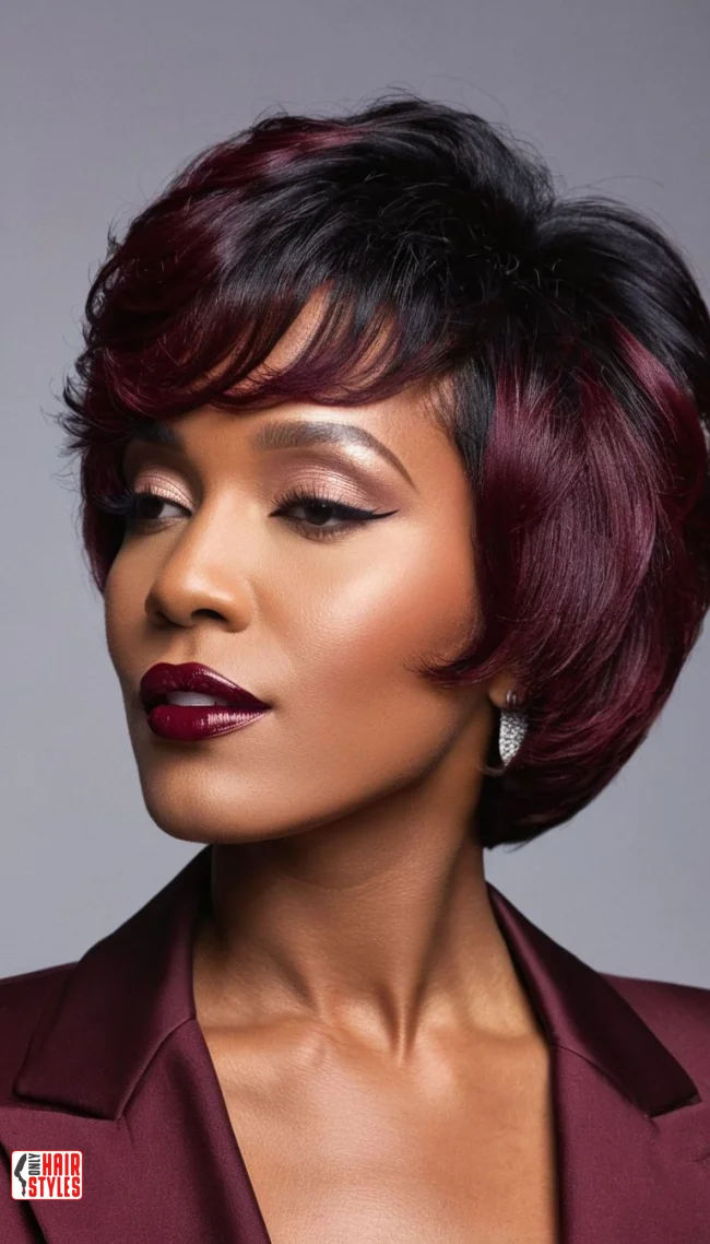 Jet Black and Deep Burgundy | Short Haircuts: 2024’S Trendy Two-Tone Styles