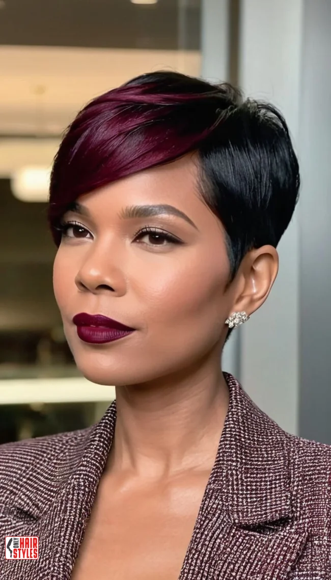 Jet Black and Deep Burgundy | Short Haircuts: 2024’S Trendy Two-Tone Styles