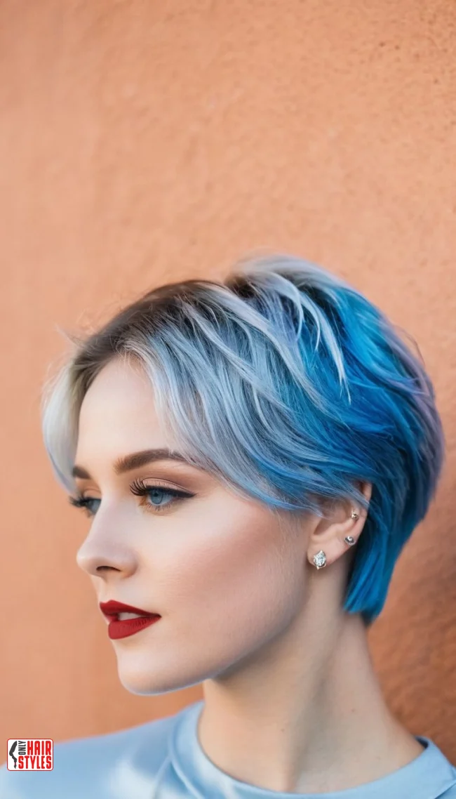 Silver and Electric Blue | Short Haircuts: 2024’S Trendy Two-Tone Styles