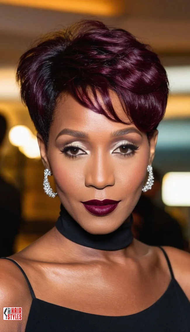 Jet Black and Deep Burgundy | Short Haircuts: 2024’S Trendy Two-Tone Styles