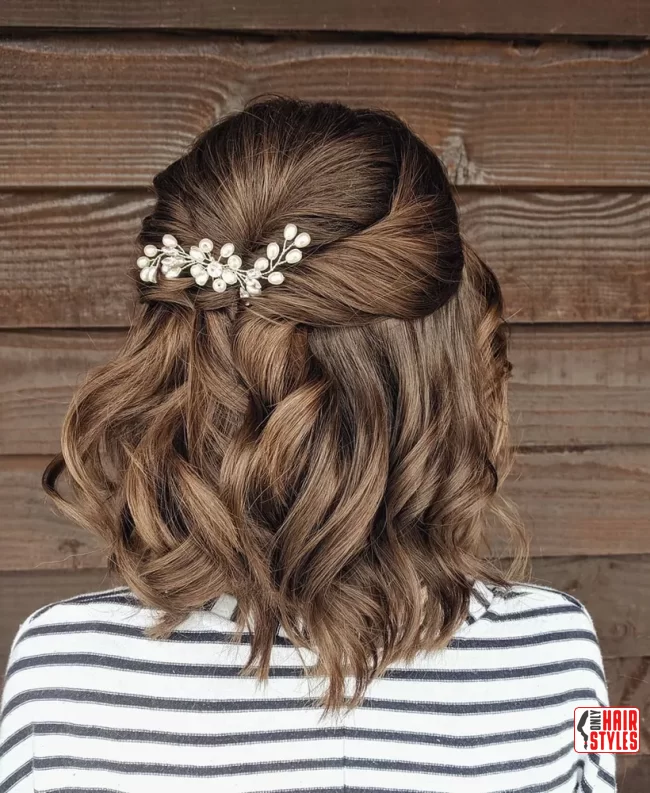 Charming Half-Up Half-Down | Bridal Hairstyle For Short Hair: Top 10 Picks For Your Big Day!