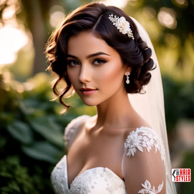 Romantic Side Swept Curls | Bridal Hairstyle For Short Hair: Top 10 Picks For Your Big Day!