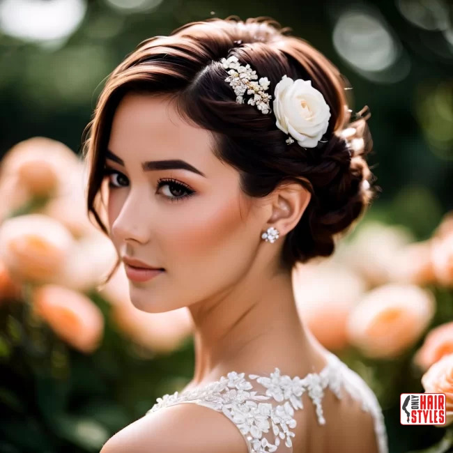Floral Fantasy Updo | Bridal Hairstyle For Short Hair: Top 10 Picks For Your Big Day!