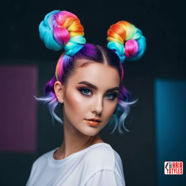Colorful Space Buns | Quick And Easy Space Buns Hairstyle Tutorial With Examples