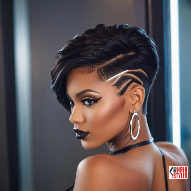 29. Undercut with Lovely Undercut Designs | 33 Hottest Short Hairstyles For Black Women