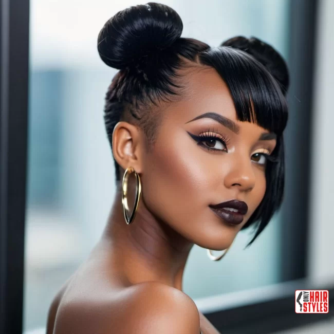 33. Space Buns | 33 Hottest Short Hairstyles For Black Women