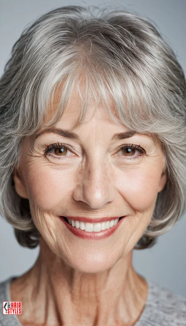 9. Wispy Fringe with Short Layers | 15 Chic Gray Hairstyles For Women Over 60 That You’ll Love To Try
