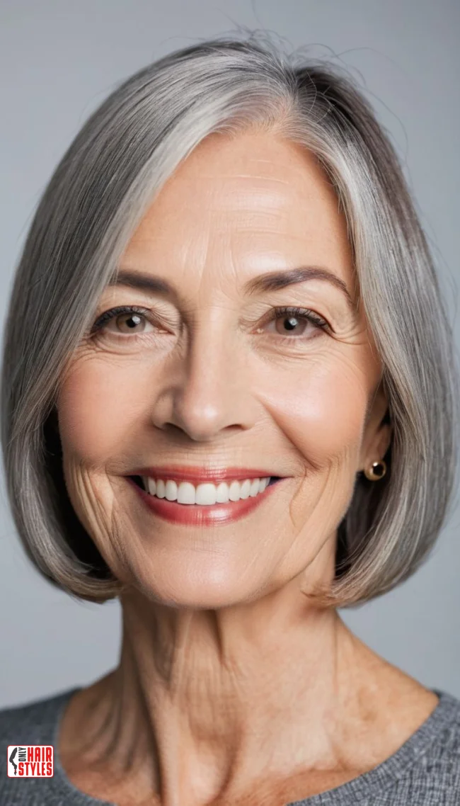 6. Blunt Cut Bob | 15 Chic Gray Hairstyles For Women Over 60 That You’ll Love To Try