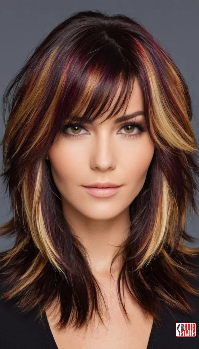 Shag with Vibrant Highlights | Effortless Elegance: Shag Hairstyles For A Trendy And Timeless Look