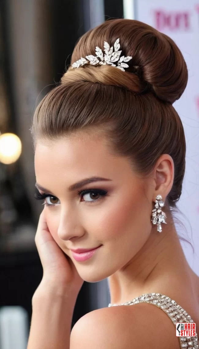 Updos for Graduations and Parties:&nbsp;Elegant prom buns | Chic And Timeless Updo Hairstyles: Elevate Your Look With These Stunning Updos