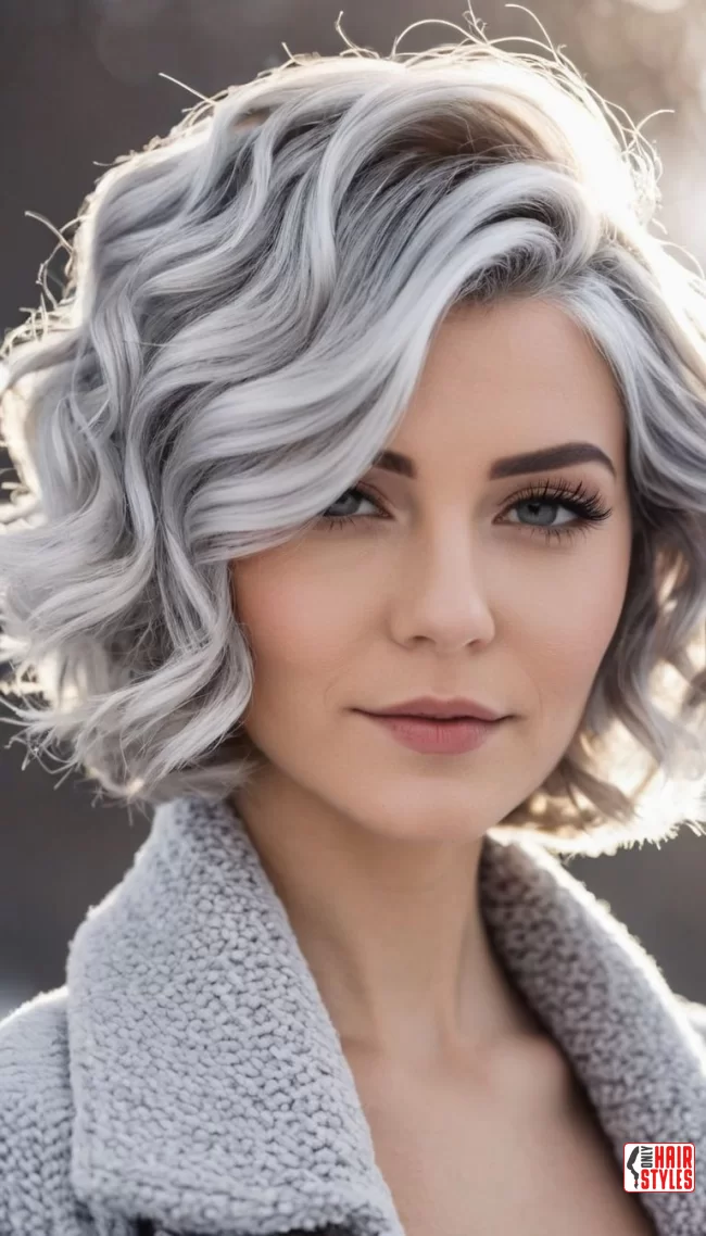 Silver Lob with Soft Curls | Chic And Timeless: Embrace The Elegance Of Short Gray Hairstyles