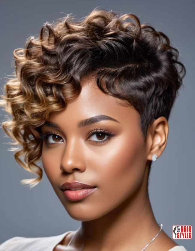 Temple Fade with Curly Bangs | Short Natural Fade Haircuts For Black Females (2024)