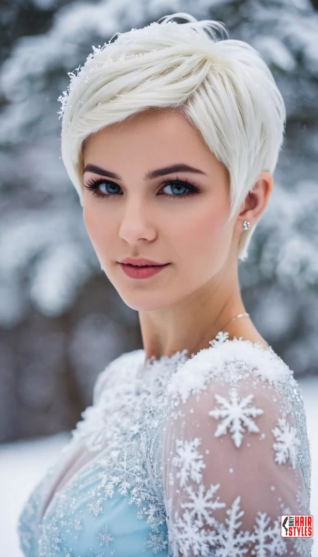 7. Snow Queen Pixie Cut | Winter Hairstyles: Embrace The Season With Chic And Cozy Looks