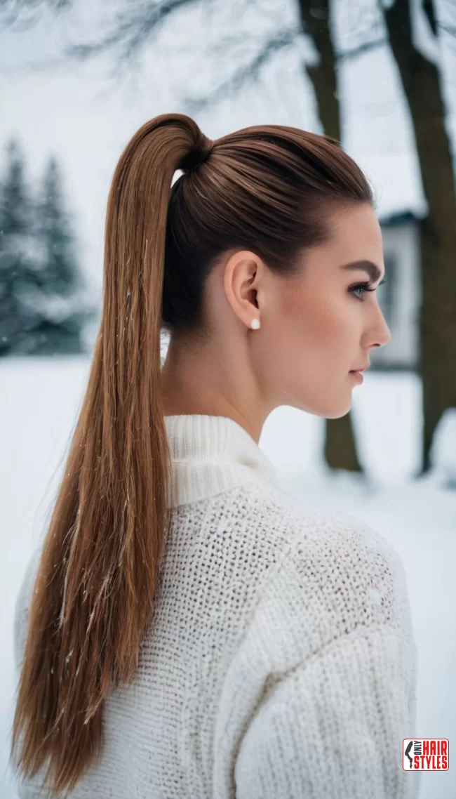 6. Low Ponytail with Knit Detail | Winter Hairstyles: Embrace The Season With Chic And Cozy Looks