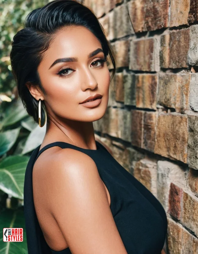 14. Slicked Back Long Pixie | 15 Long Pixie Hairstyles For Round Faces